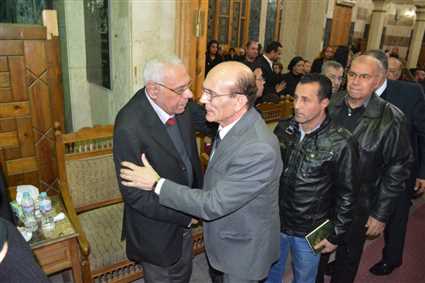 مراسم عزاء الراحل محمود القلعاوي بحضور محمد صبحي